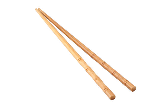 istock Wooden chopsticks isolated on white background 1463801158