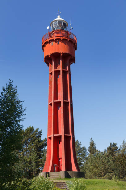 Ristna lighthouse at Hiiumaa, Estonia stock photo