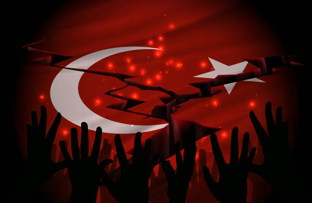 Earthquake in Turkey The epicenter of the earthquake in Turkey. Pray for Turkey. (Used clipping mask) turkey earthquake stock illustrations