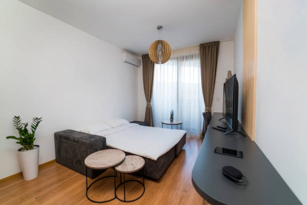 istock Modern bright living room without people 1463808072