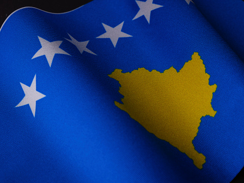 The national flag of Kosovo