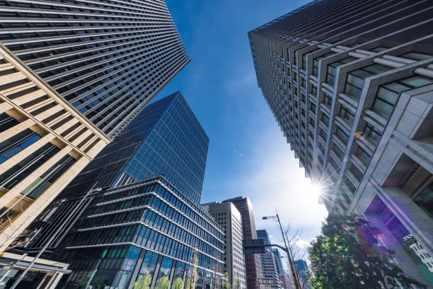 istock Buildings in Tokyo with beautiful sunlight 1463814425
