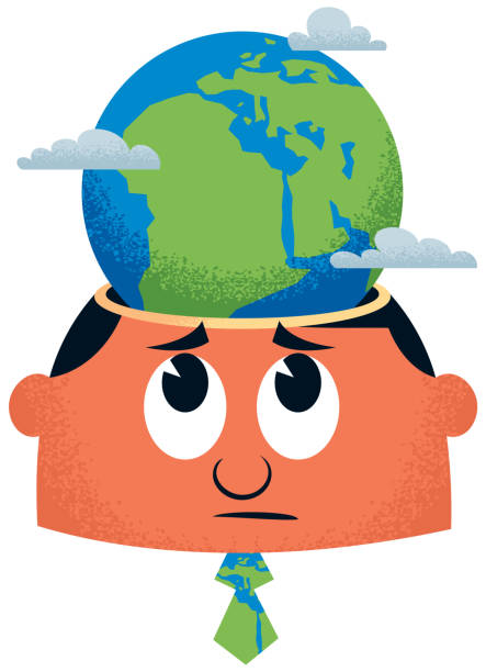koncepcja świadomości ekologicznej - environmental conservation recycling thinking global warming stock illustrations