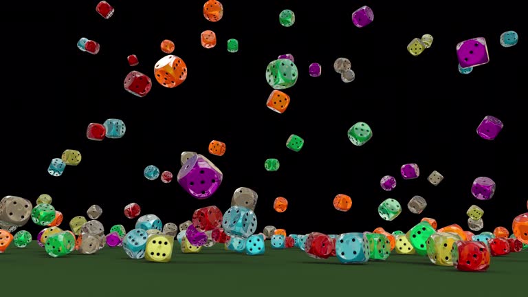 Colorful Dices animation with transparent (alpha) background