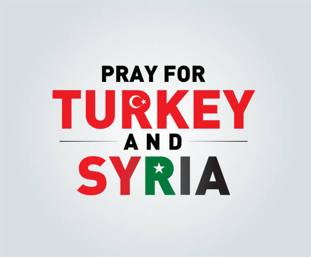 beten sie für die türkei und syrien - erdbeben türkei stock-grafiken, -clipart, -cartoons und -symbole