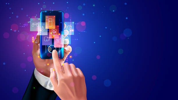 istock IOT concept. Man holding phone in hand, remote controls smart home through internet. Domestic devices icons on screen smartphone in hand. IOT system of smart home on phone. Internet of things. 1463818063
