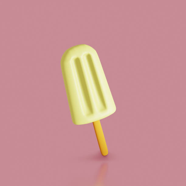 istock Sweet food icon. Lemon Ice cream. 3d render 1463819005