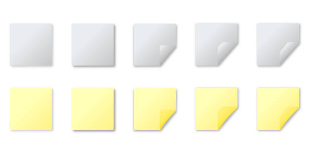 istock A sheet of paper with a bent end. Vector illustration on a white background with shadows. 1463823746