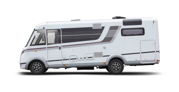 istock Motor home side view isolated on white background 1463825787