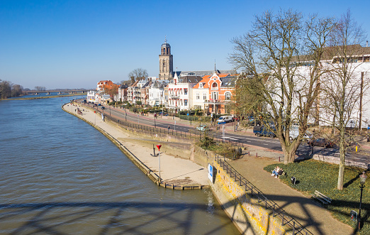 Boulevard at the IJssel river quayside in Deventer