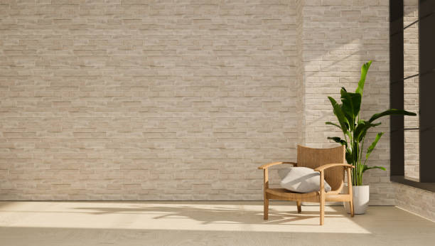 istock minimal room with brick wall mock up, 3d illustration rendering 1463833105