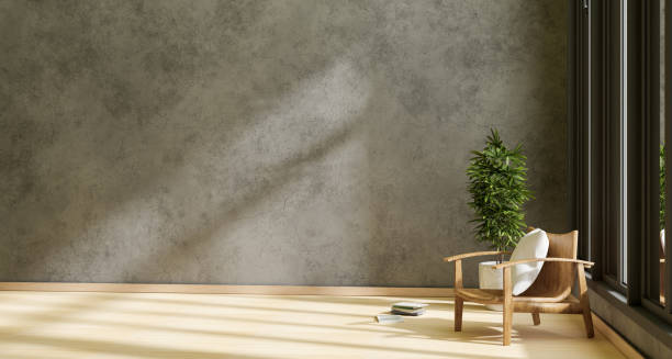 istock Chair with white pillow in loft room mock up with copy space for text and element, 3d illustration rendering 1463833136