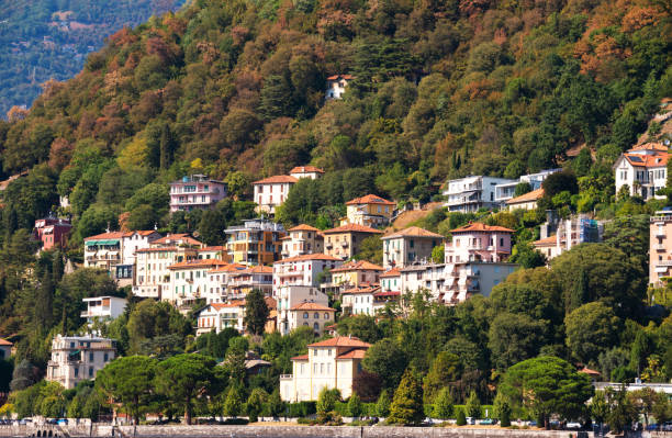 istock Small town on green hill in summer, Italy 1463833893