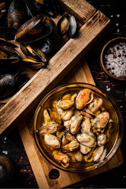 istock Pickled mussels in a bowl. 1463841146