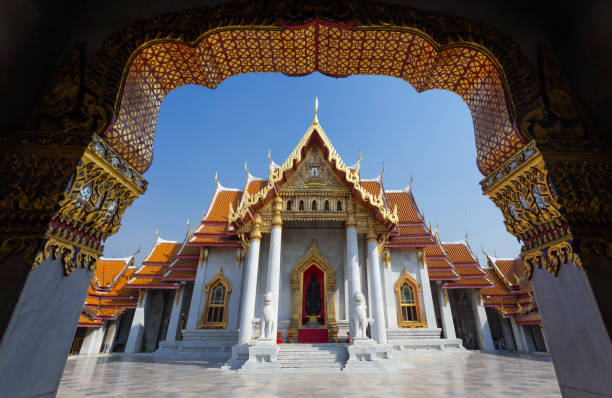 istock Benchamabophit Temple Built in ancient Thai architectural art, it is exquisite and orderly. 1463845667