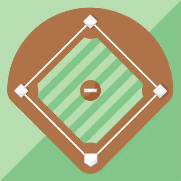 Vector illustration of Vector Baseball Diamond Illustration