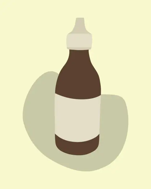 Vector illustration of Medicine in a bottle.