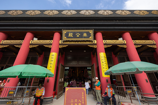 Hong Kong - February 7, 2023 : People at the Che Kung Temple in Tai Wai, Sha Tin District, Hong Kong.