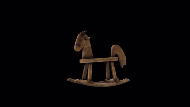 Antique Horse Toy animation with transparent (alpha) background