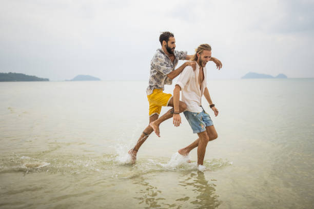 istock Happy couple on vacation 1463867454