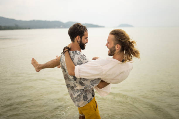 istock Gay couple enjoying on vacation 1463868716
