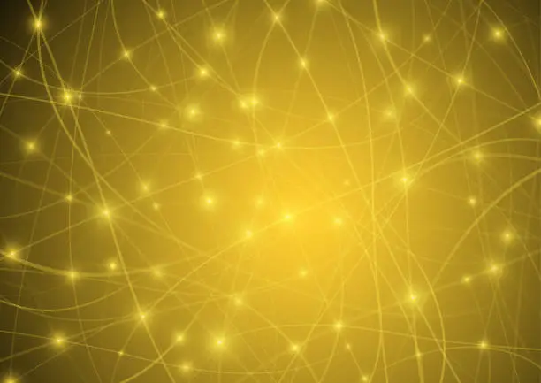 Vector illustration of Abstract yellow data meta verse network background