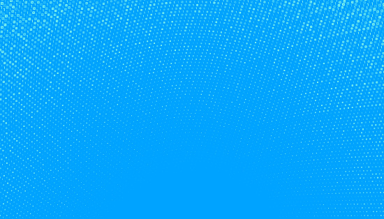 Blue circular halftone binary pattern vector gradient technology illustration on black background