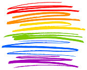 istock Rainbow colored paint brush pen strokes 1463870966