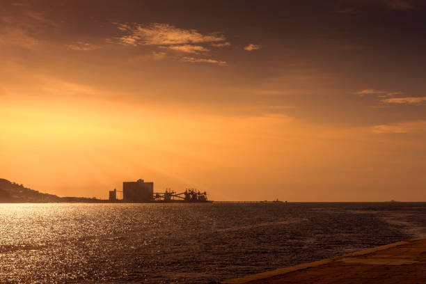 industrial plant on the Tagus River in Lisbon