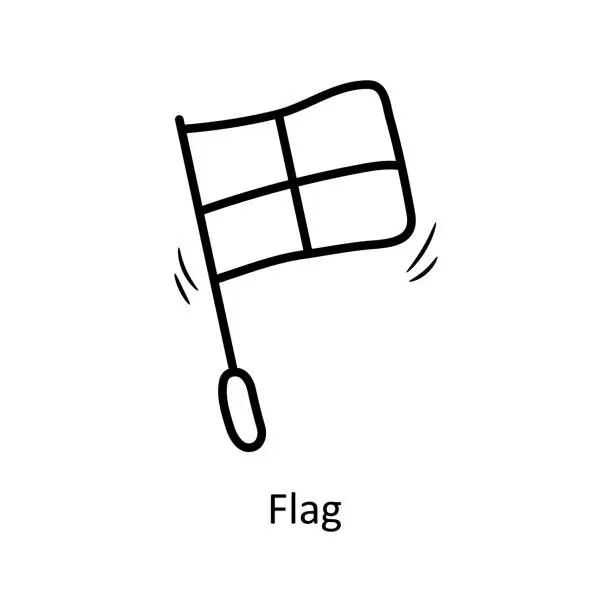 Vector illustration of Winning Flag vector outline Icon Design illustration. Olympic Symbol on White background EPS 10 File