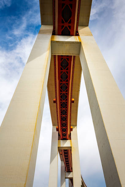 looking up to april 25th bridge in Lisbon