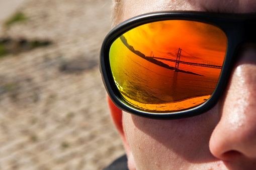 Black sunglasses isolated on white background