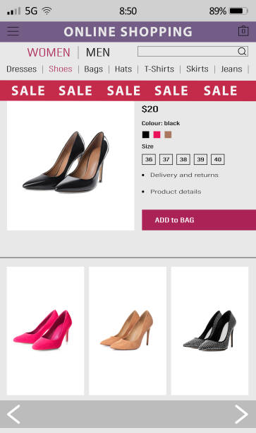 istock Web site of online store with offers for sale 1463873140