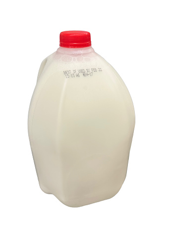Milk gallon isolated on white background