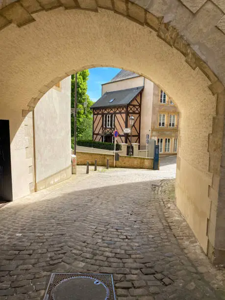 Photo of random road overlooking an old house in Luxembourg