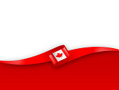 istock Canada Flag Ribbon. Canadian Flag Long Banner on Background. Template. Space for Copy. Vector Stock Illustration 1463875418