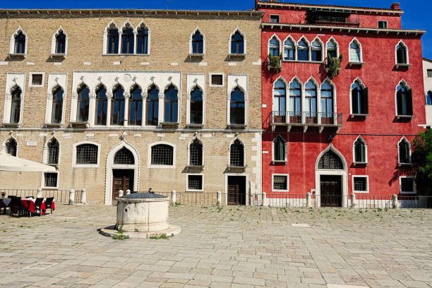 Local Town square in Venice italy