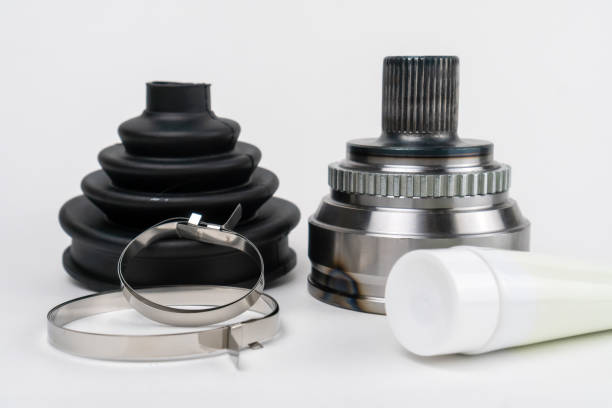 istock Car CV joint. Drive shaft connection on white background. New constant velocity joints. New automotive CV joints. Quality spare parts for car service or maintenance. Auto parts store. kit with anther 1463876836