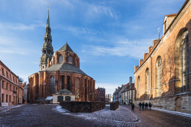 St. Peter Church, Riga, Latvia stock photo