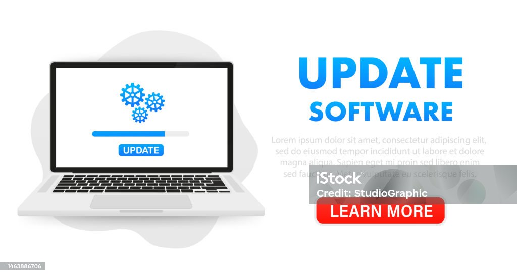 Software Install Screen System Software Update And Download Process Concept On Laptop Screen ...