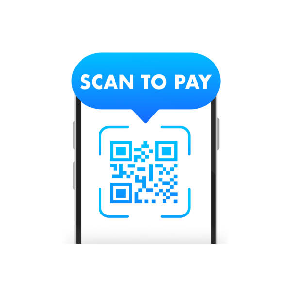 illustrations, cliparts, dessins animés et icônes de scanner de code qr pour smartphone. légende scannez-moi avec l’icône du smartphone. code qr pour le paiement. illustration vectorielle - 2232