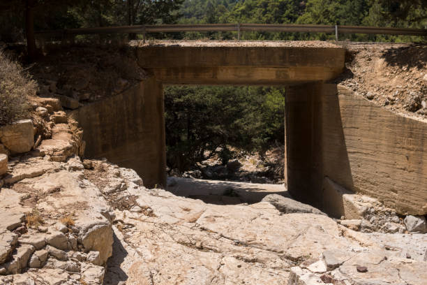 istock bridge over an empty valley of a small stream 1463886838