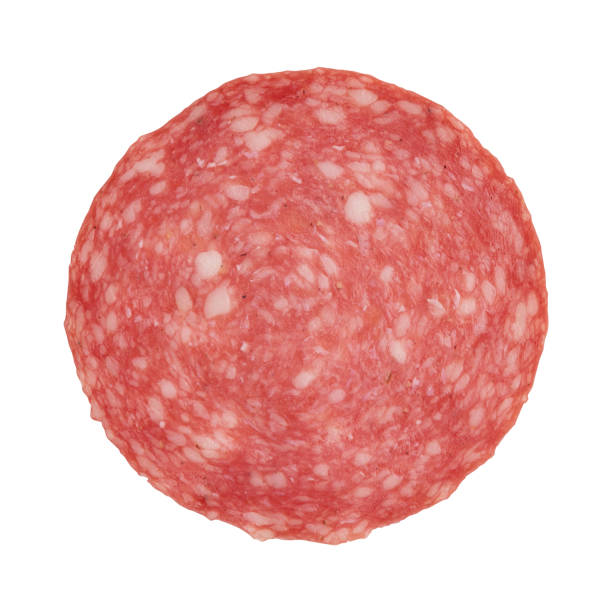 istock salami sausage cut into pieces isolated on white 1463899793