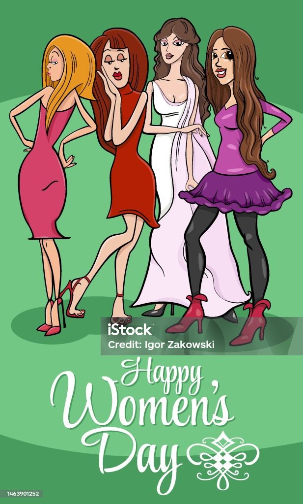 Ilustración de Diseño Del Día De La Mujer Con Dibujos Animados Pretty Women  Group y más Vectores Libres de Derechos de Adulto - iStock