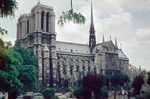 Paris, Il de France, France, 1965. Notre-Dame de Paris Cathedral.