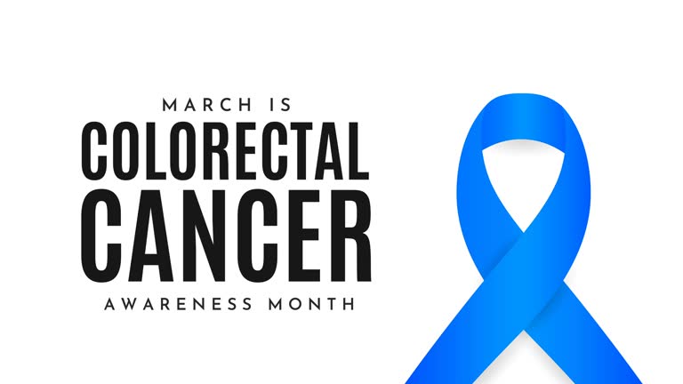 Colorectal Cancer Awareness Month, March. 4k animation