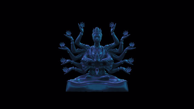 Buddha Party Loop animation with transparent (alpha) background