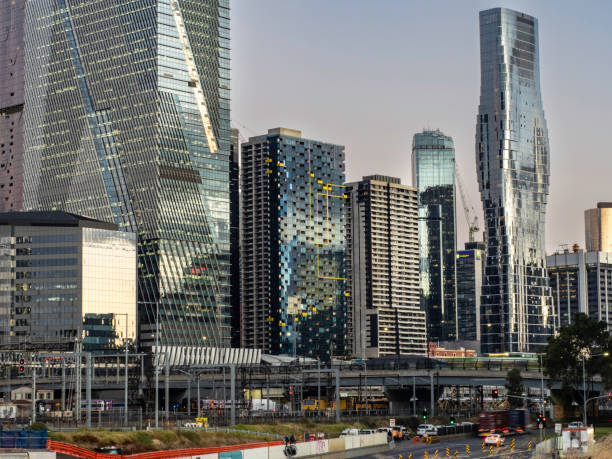istock Urban skyline at sunset 1463912714