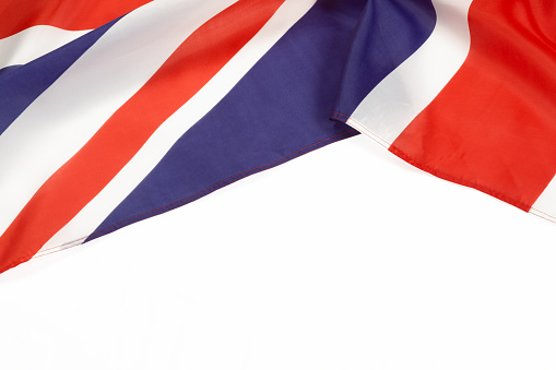 Close up of the United Kingdom flag also known as the Union Jack