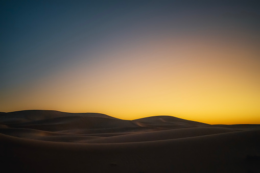 Morning Erg Chebbi Dunes, Sahara Desert in Morocco
